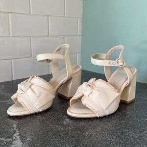 Alexandre Birman Maxi Clarita Woven Block Heel Sandal Cream Size 37/US 6.5